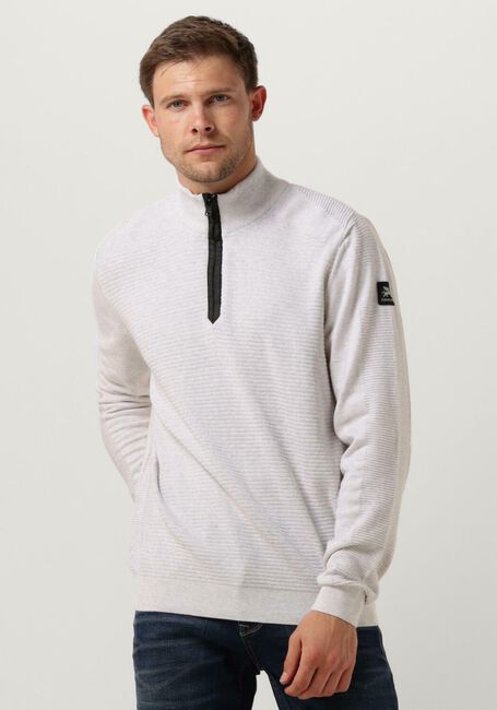 Ecru VANGUARD Pullover HALP ZIP COLLAR COTTON STRUCTURE - large