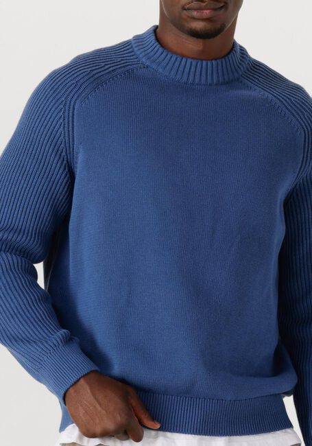 Blaue SELECTED MEN Pullover SLHDERECK LS KNIT RELAXER RIB MOCK NECK - large