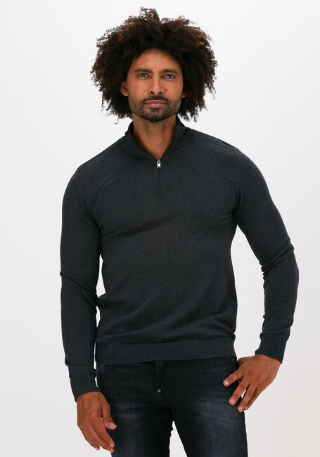 Graue SELECTED HOMME Pullover SLHBERG HALF ZIP CARDIGAN NOOS - large
