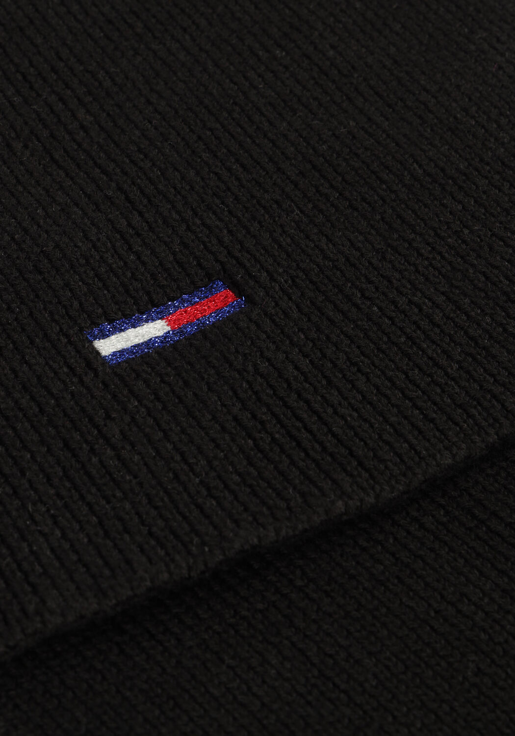 Schwarze TOMMY HILFIGER M&uuml;tze TJW FLAG BEANIE AND SCARF - large