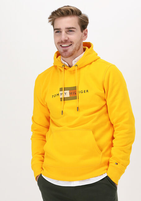 Gelbe TOMMY HILFIGER Sweatshirt LINES HILFIGER HOODY - large