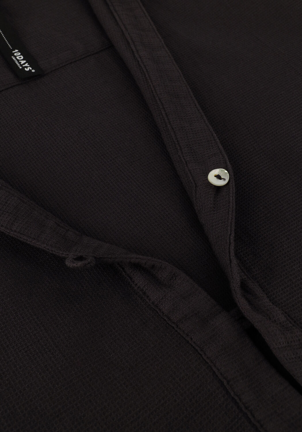 Schwarze 10DAYS Minikleid TUNIC DRESS WAFFLE - large