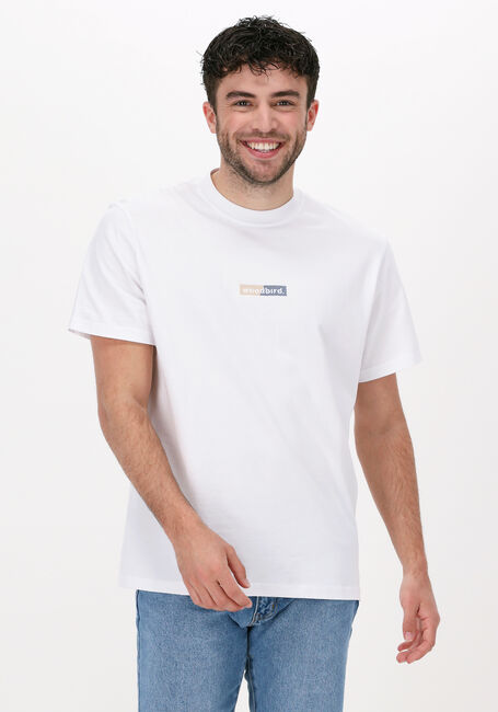 Weiße WOODBIRD T-shirt TROPE SPLIT TEE - large