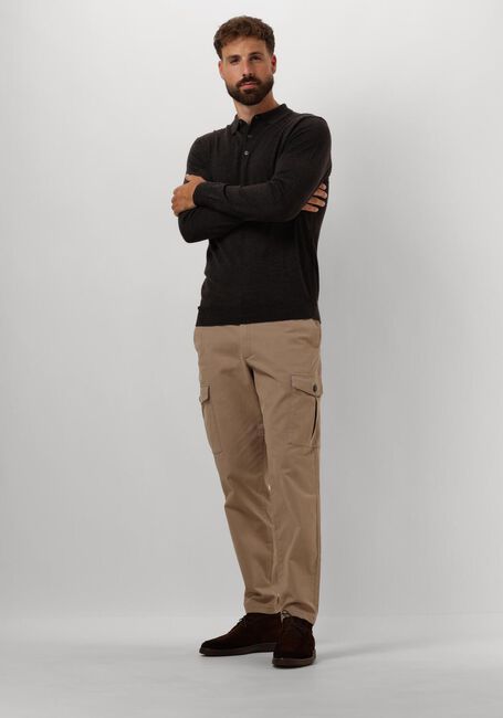 Braune PROFUOMO Polo-Shirt POLO LONG SLEEVE - large