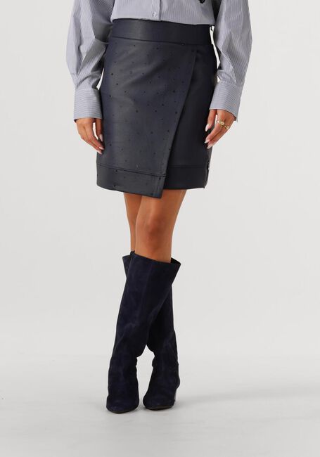 Dunkelblau JANSEN AMSTERDAM Minirock CARA ROK CS 769 SHORT OVERLAP RHINESTONES - large