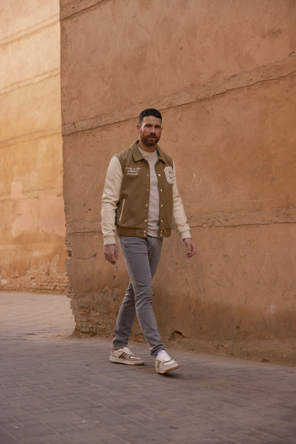 Braune GOOSECRAFT Jack GC VARSITY JACKET - large