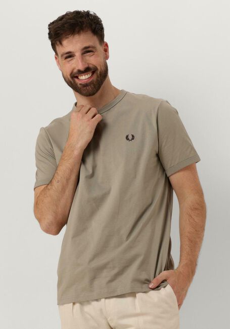 Olive FRED PERRY T-shirt RINGER T-SHIRT - large