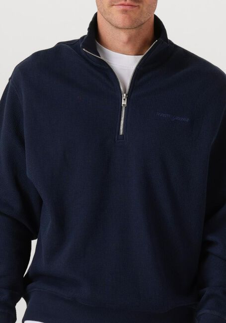 Dunkelblau TOMMY JEANS Pullover TJM RLX WAFFLE SCRIPT QRTR ZIP - large