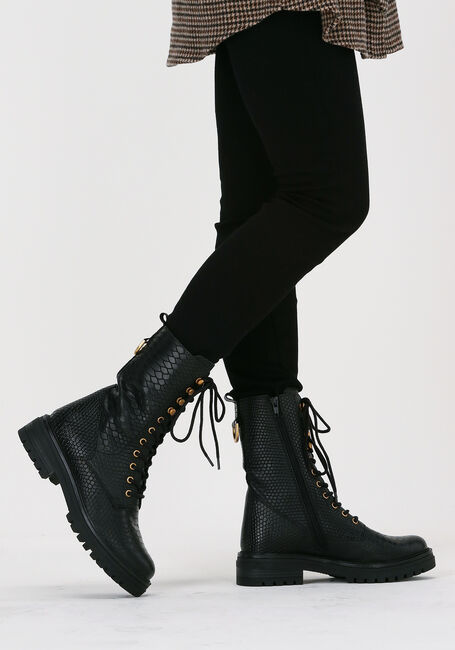 Schwarze OMODA Schn&uuml;rboots LPMONK-03 - large