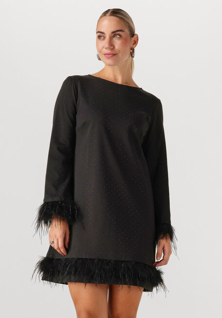 Schwarze ANA ALCAZAR Minikleid DRESS FEATHERS - large