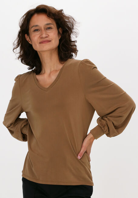 Braune OBJECT Top JANNIE LS V-NECK TOP - large