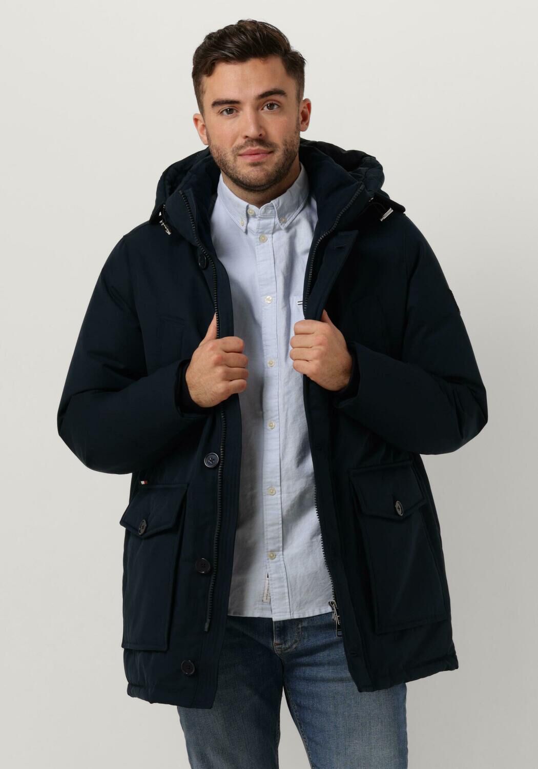 Hooded down parka sale jacket tommy hilfiger