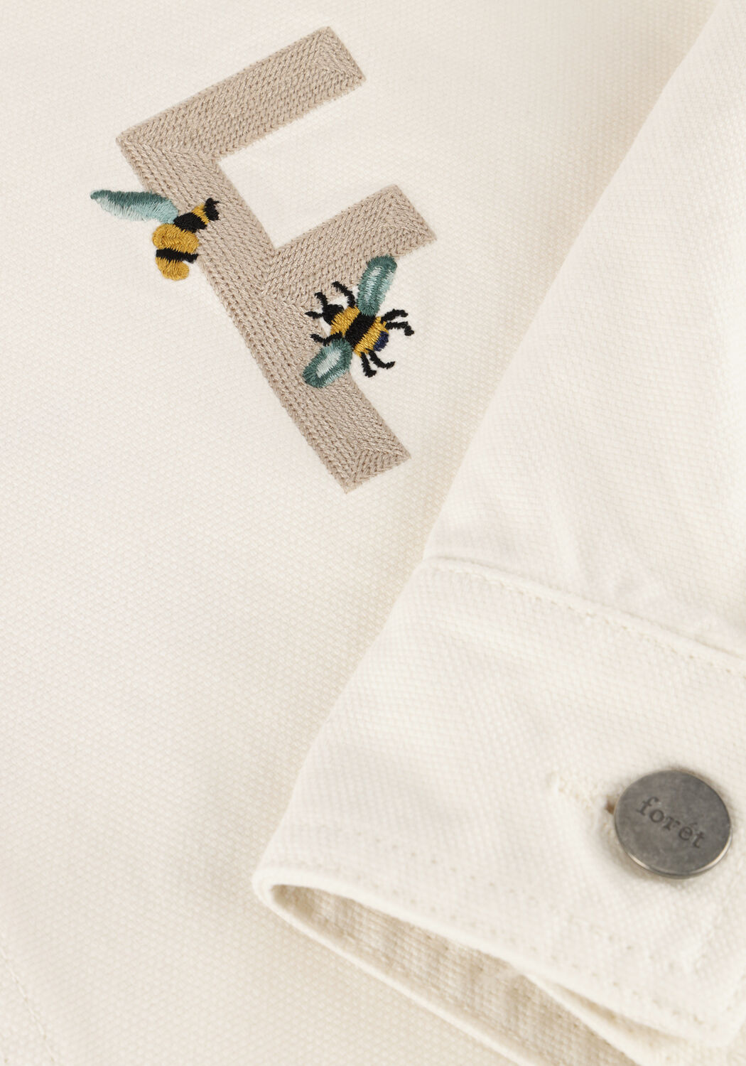 Nicht-gerade weiss FOR&Eacute;T Overshirts ROWAN EMBROIDERY CANVAS OVERSHIRT - large