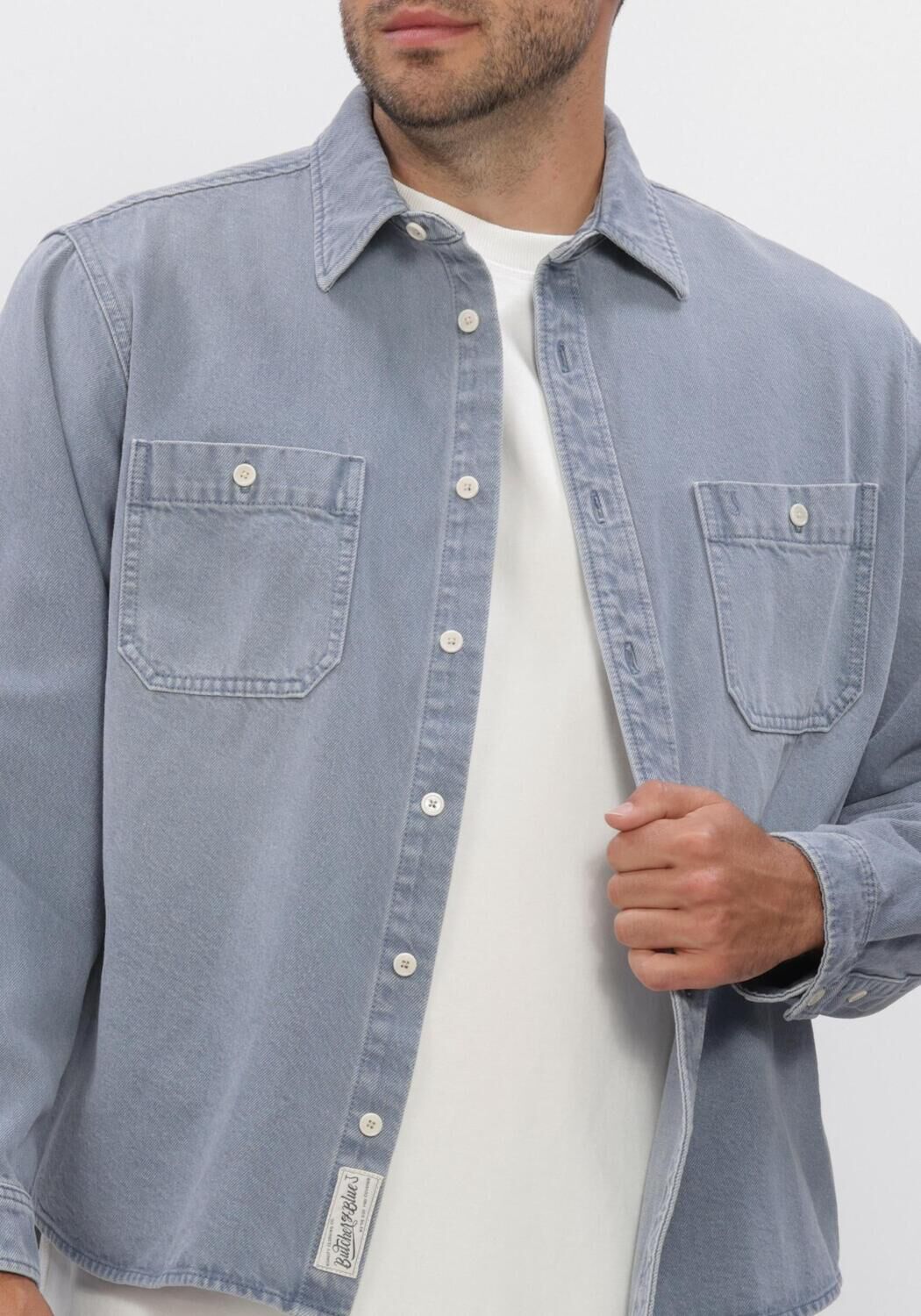 Hellblau BUTCHER OF BLUE Overshirt BLAINE GARMENT DYE OVESHIRT - large