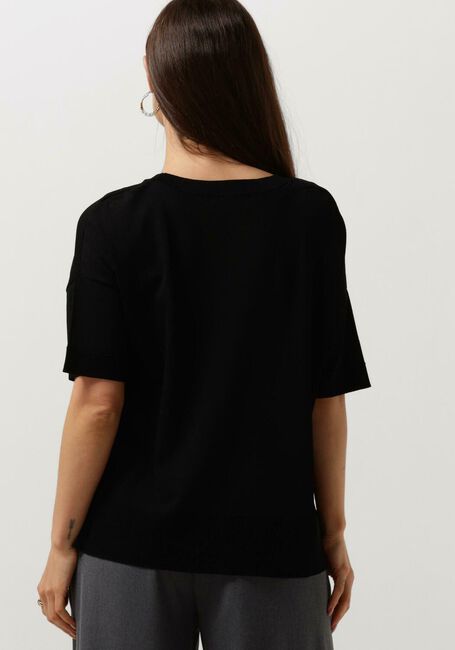 Schwarze SELECTED FEMME T-shirt SLFWILLE SS KNIT O-NECK - large