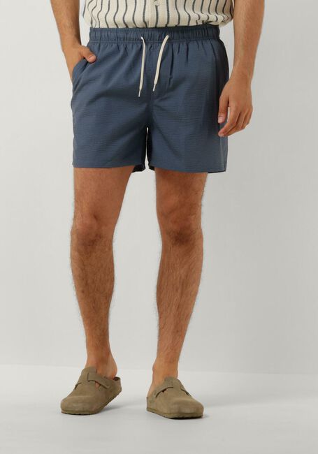 Blaue SELECTED HOMME Badehosen SLHCOOPER SEERSUCKER SWIMSHORTS - large