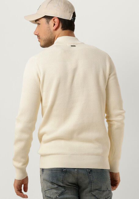 Ecru PUREWHITE Pullover JAQUARD WASHED MOCKNECK - large