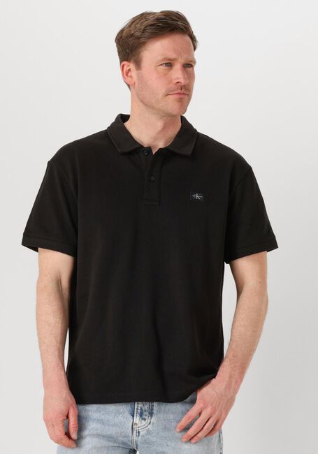 Schwarze CALVIN KLEIN Polo-Shirt WOVEN LABEL POLO - large