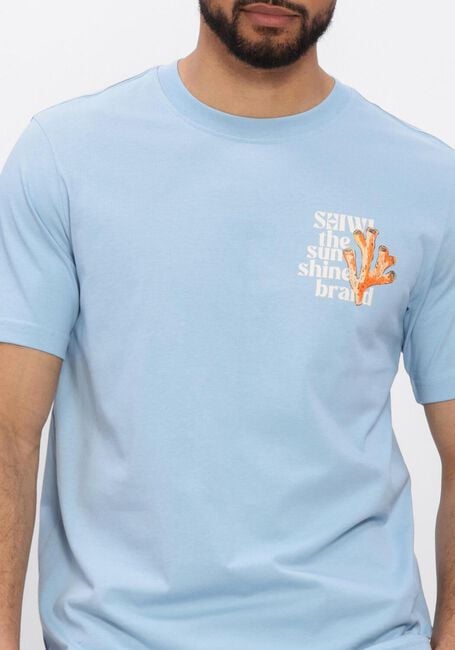 Blaue SHIWI Polos & T-Shirts LIAM REGULAR FIT PAINTED CORAL T-SHIRT - large