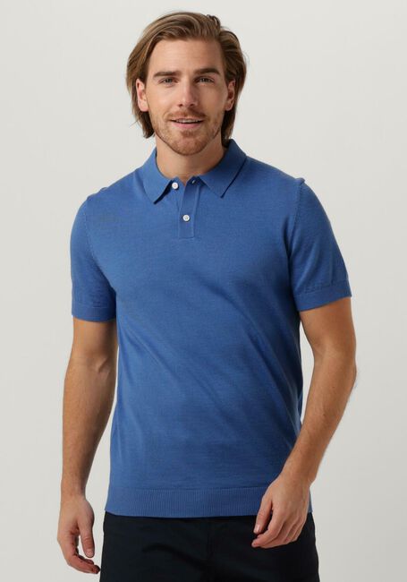 Blaue SELECTED HOMME Polo-Shirt SLHTOWN SS KNIT POLO B - large
