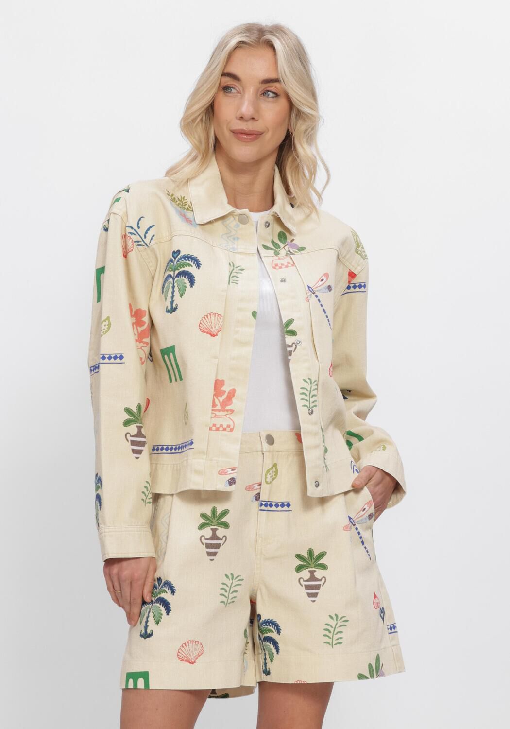 Beige OBJECT Jacken OBJALLY L/S LO PRINTED JACKET - large