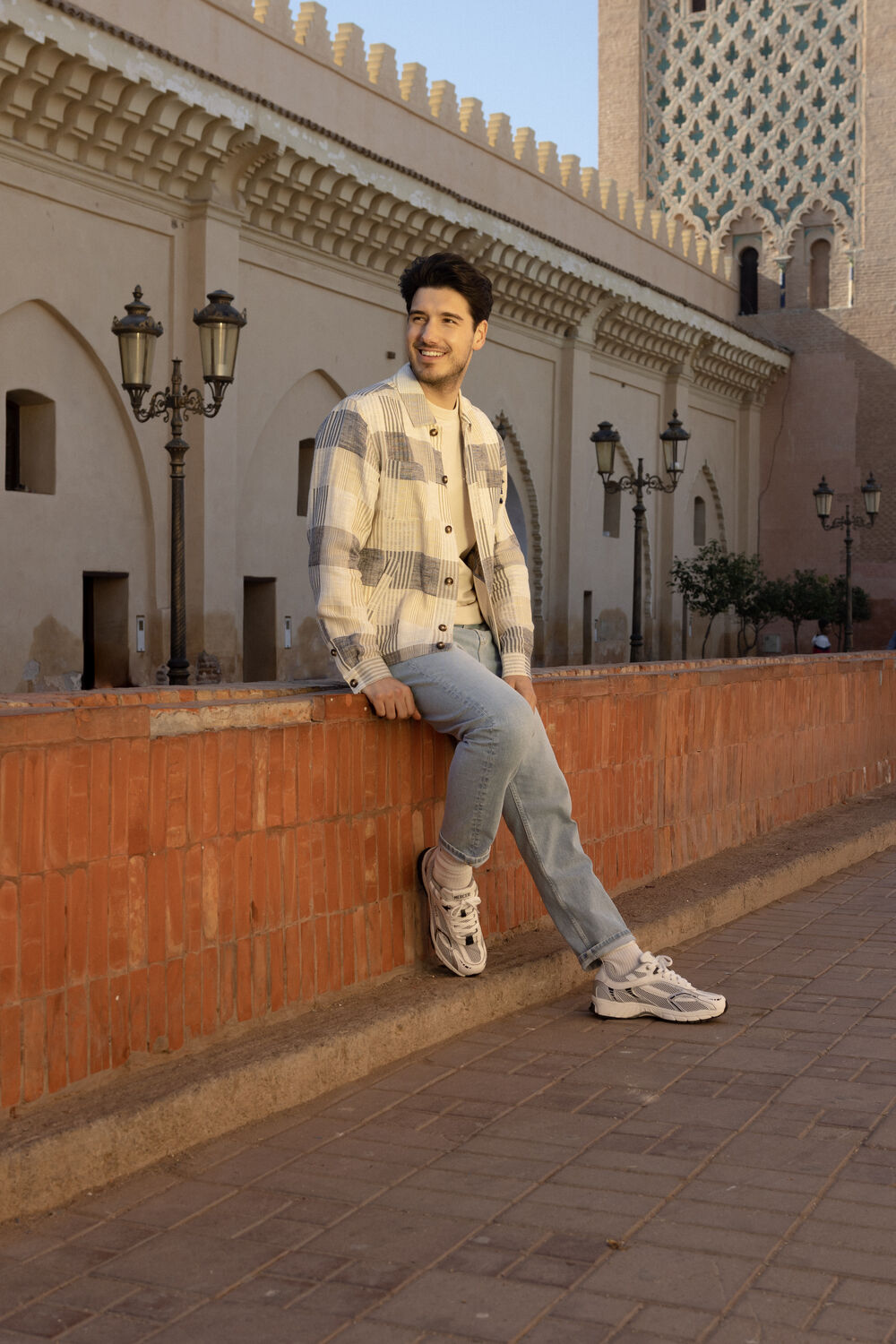 Sand SCOTCH & SODA Overshirt LINEN-BLEND JACQUARD CHECK OVERSHIRT - large