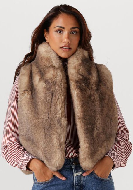 Sand VANESSA BRUNO Fake-Fur-Jack MARCELLO VEST - large