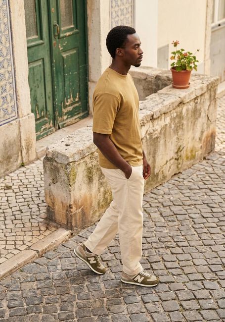 Ocker SELECTED MEN T-shirt SLHLOOSEOSCAR SS O-NECK TEE NOOS - large