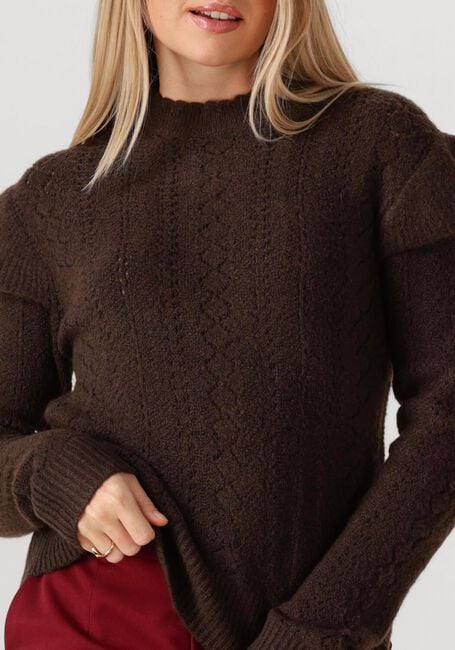 Braune OBJECT Pullover OBJPAOLA L/S LO KNIT PULLOVER - large