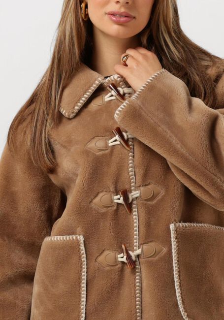 Braune OBJECT Fake-Fur-Jack OBJOPAL RE JACKET - large