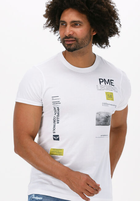 Weiße PME LEGEND T-shirt SHORT SLEEVE R-NECK SINGLE JERSEY - large