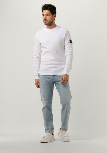 Weiße CALVIN KLEIN Sweatshirt BADGE WAFFLE LS TEE - large