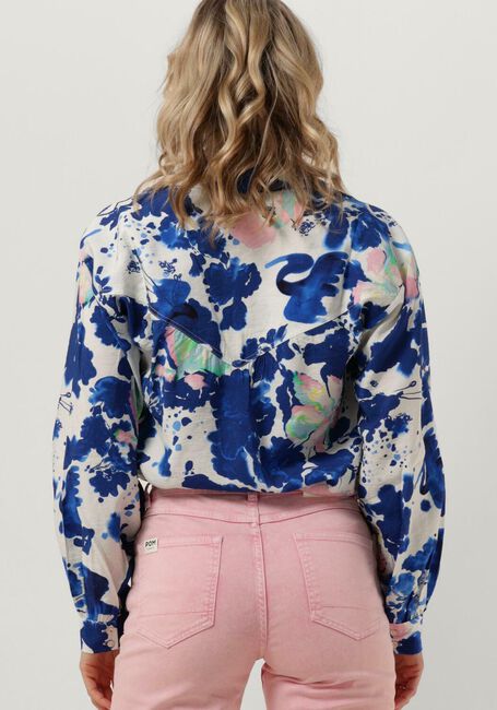 Blaue POM AMSTERDAM Blusen VIOLET CRANE BIRDS BLUE BLOUSE - large