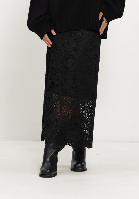 Schwarze Y.A.S. Midirock YASLACEY HW LONG LACE SKIRT - large