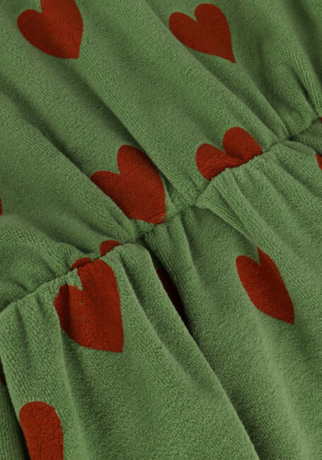 Grüne CARLIJNQ Midikleid HEARTS - SKATER DRESS OVERSIZED WITH RUFFLES - large