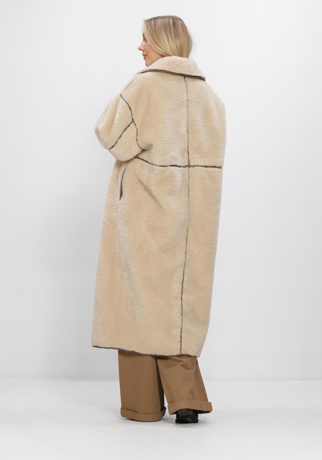Beige WITHBLACK Teddy-Jacke WBLDAJANA PILE COAT - large