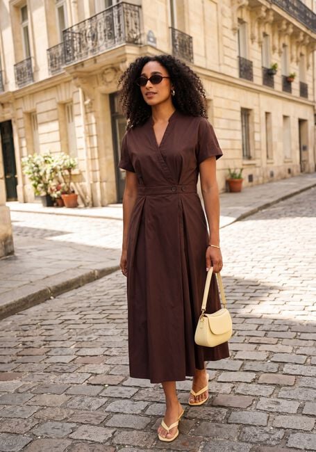 Braune CO'COUTURE Midikleid ELARACC WRAP SS DRESS - large