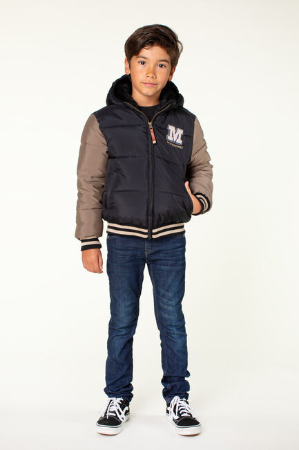 Schwarze MOODSTREET Wattierte Jack BASEBALL JACKET JUSTIN - large