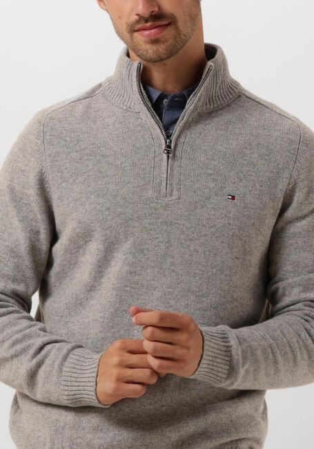 Hellgrau TOMMY HILFIGER Pullover LAMBSWOOL ZIP MOCK - large