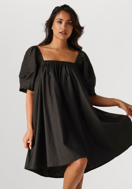 Schwarze GESTUZ Minikleid ELARAHGZ LINEN SHORT DRESS - large