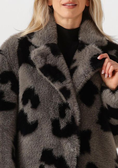 Graue SILVIAN HEACH Fake-Fur-Jack LONG FURR COAT LEMOS - large