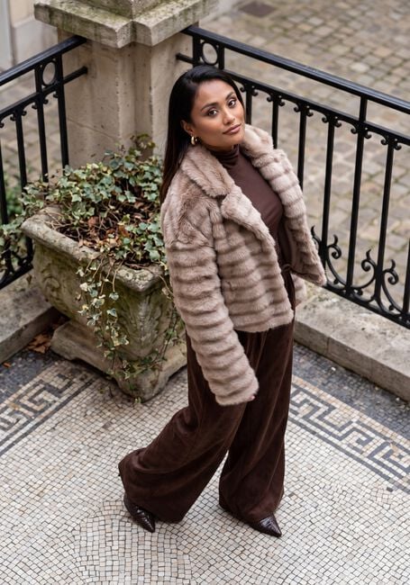 Beige NUKUS Fake-Fur-Jack HILDE JACKET FLUFFY - large