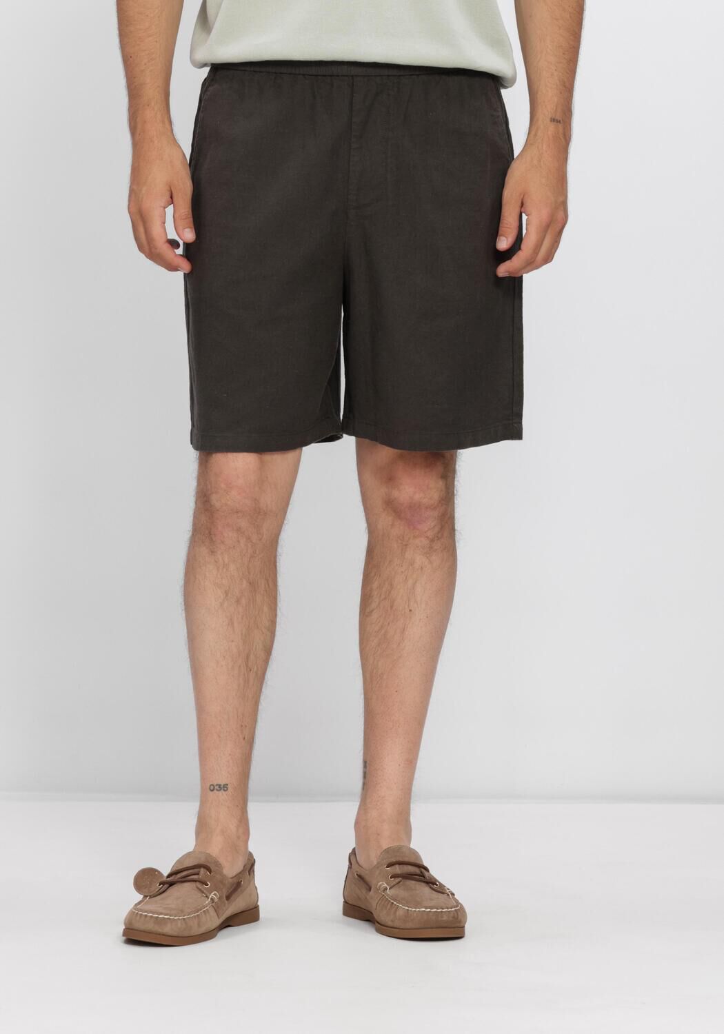 Dunkelgr&uuml;n SELECTED MEN Kurze Hose SLHREGULAR-HARVEY LINEN BLEND  SHORTS - large