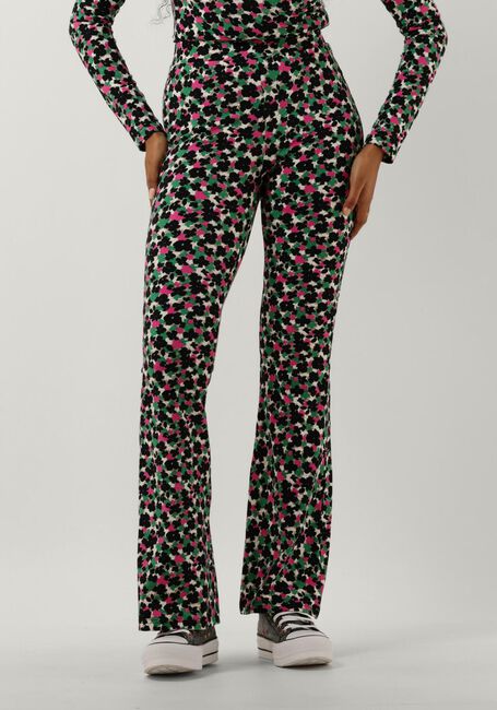 Mehrfarbige/Bunte COLOURFUL REBEL Schlaghose CUTE FLOWER PEACHED EXTRA FLARE PANTS - large