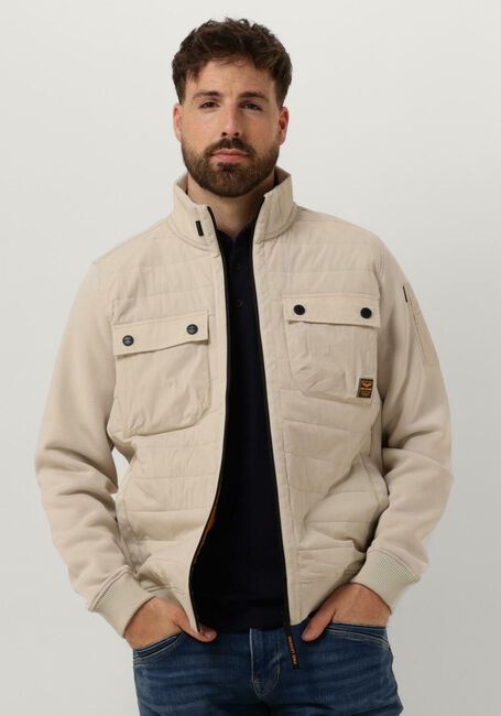 Beige PME LEGEND Jack ZIP JACKET SWEAT MIXED PADDED - large