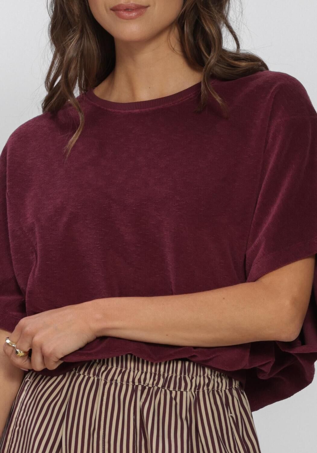 Bordeaux BY-BAR T-shirt NUKI SLUB TOP - large