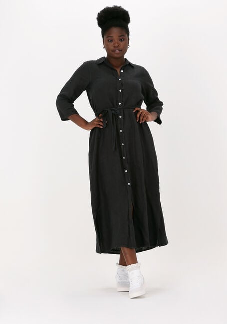 Schwarze BY-BAR Midikleid IRENE LINEN DRESS - large