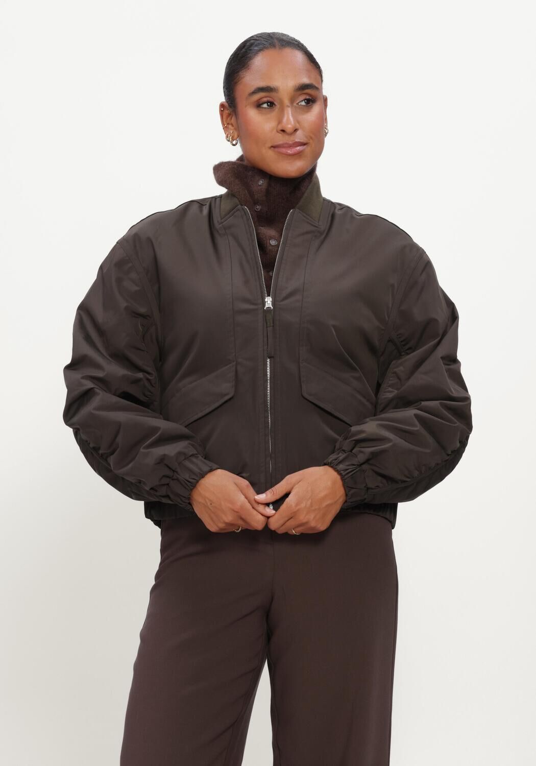 Braune MSCH COPENHAGEN Jack MSCHKOSHER BOMBER JACKET - large