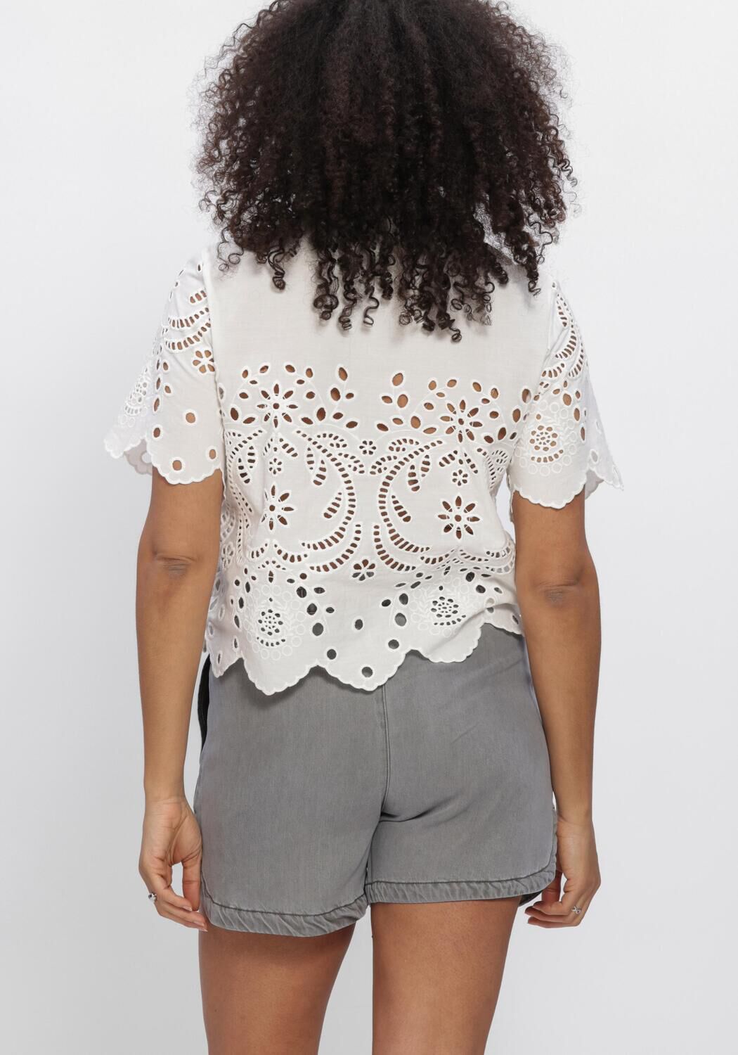 Wei&szlig;e OBJECT Top OBJELENA S/S CROP TOP E VIP 26 - large