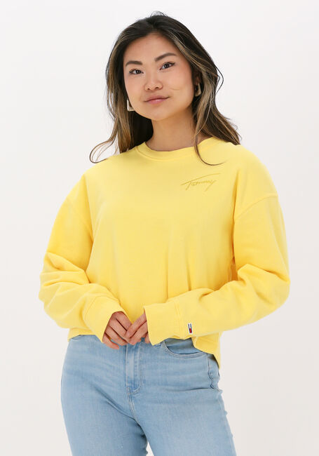 Gelbe TOMMY JEANS Sweatshirt TJW CROP TOMMY SIGNATURE CREW - large